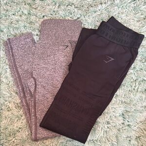 Gymshark Gray and Black Leggings Set